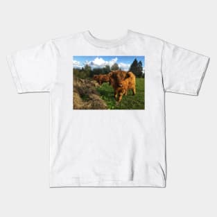 Scottish Highland Cattle Calves 2112 Kids T-Shirt